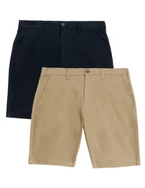 2pk Cotton Rich Stretch Chino Shorts