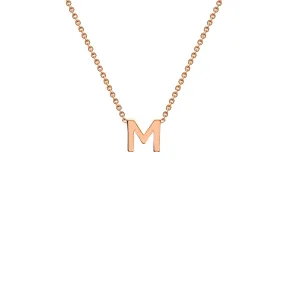 9K Rose Gold 'M' Initial Adjustable Letter Necklace 38/43cm