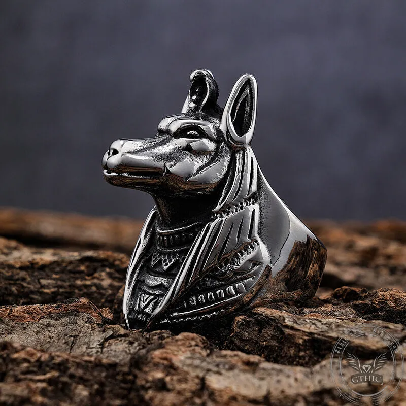 Anubis Stainless Steel Egyptian Mythology Ring