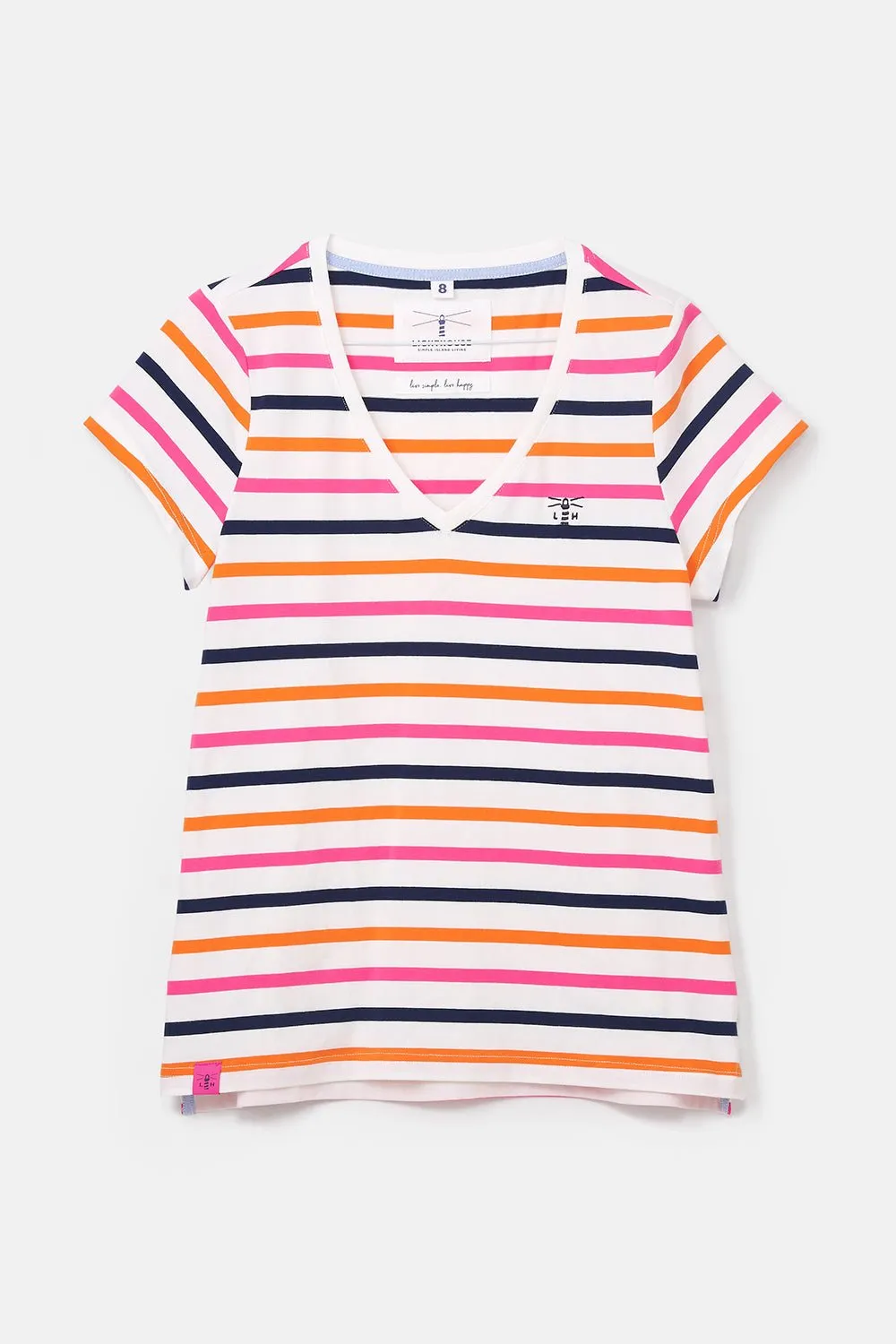 Ariana Tee - Orange Pink Stripe