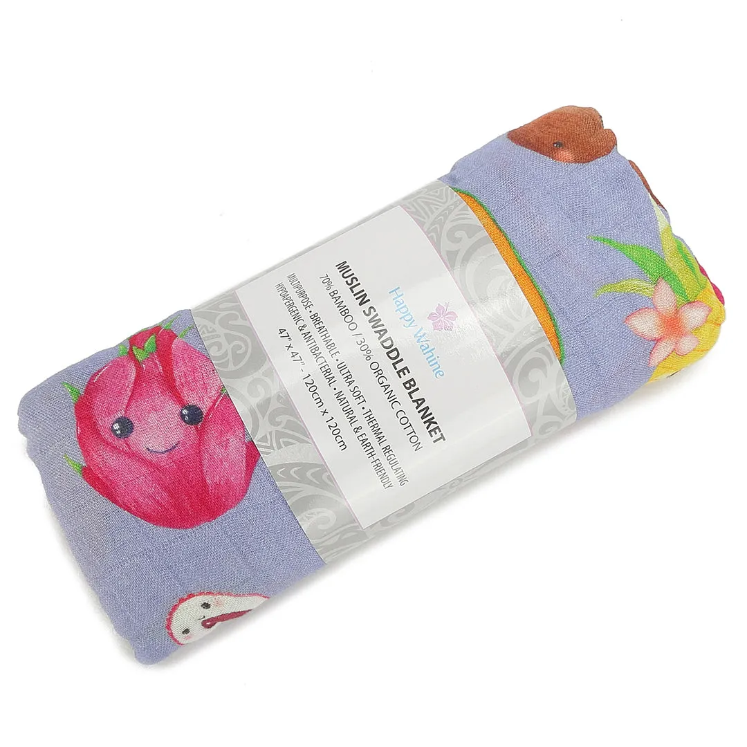 Baby Muslin Swaddle Hawaiʻi Fruits Lavender