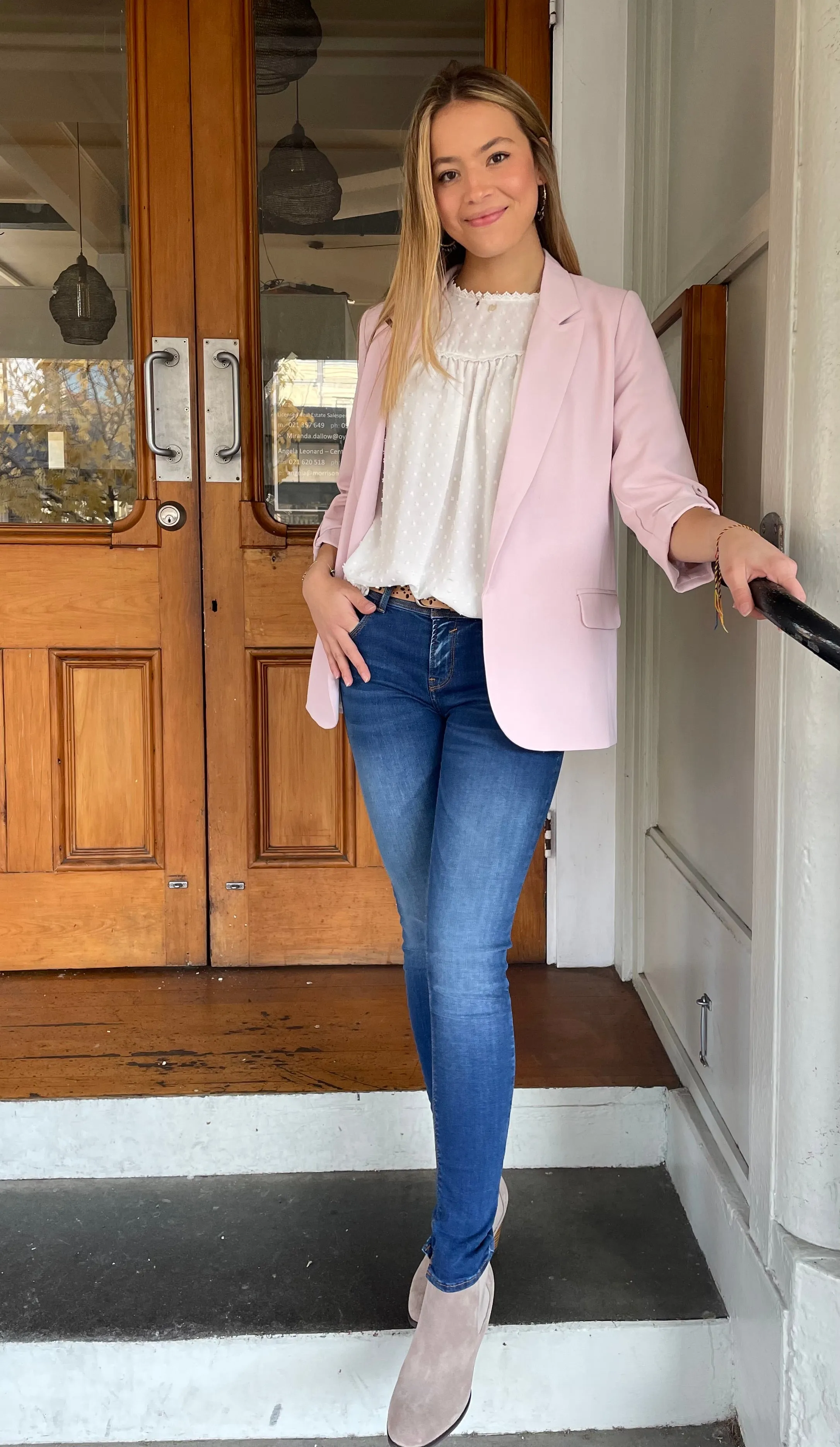 Bianca 3/4 Sleeve Blazer Pink