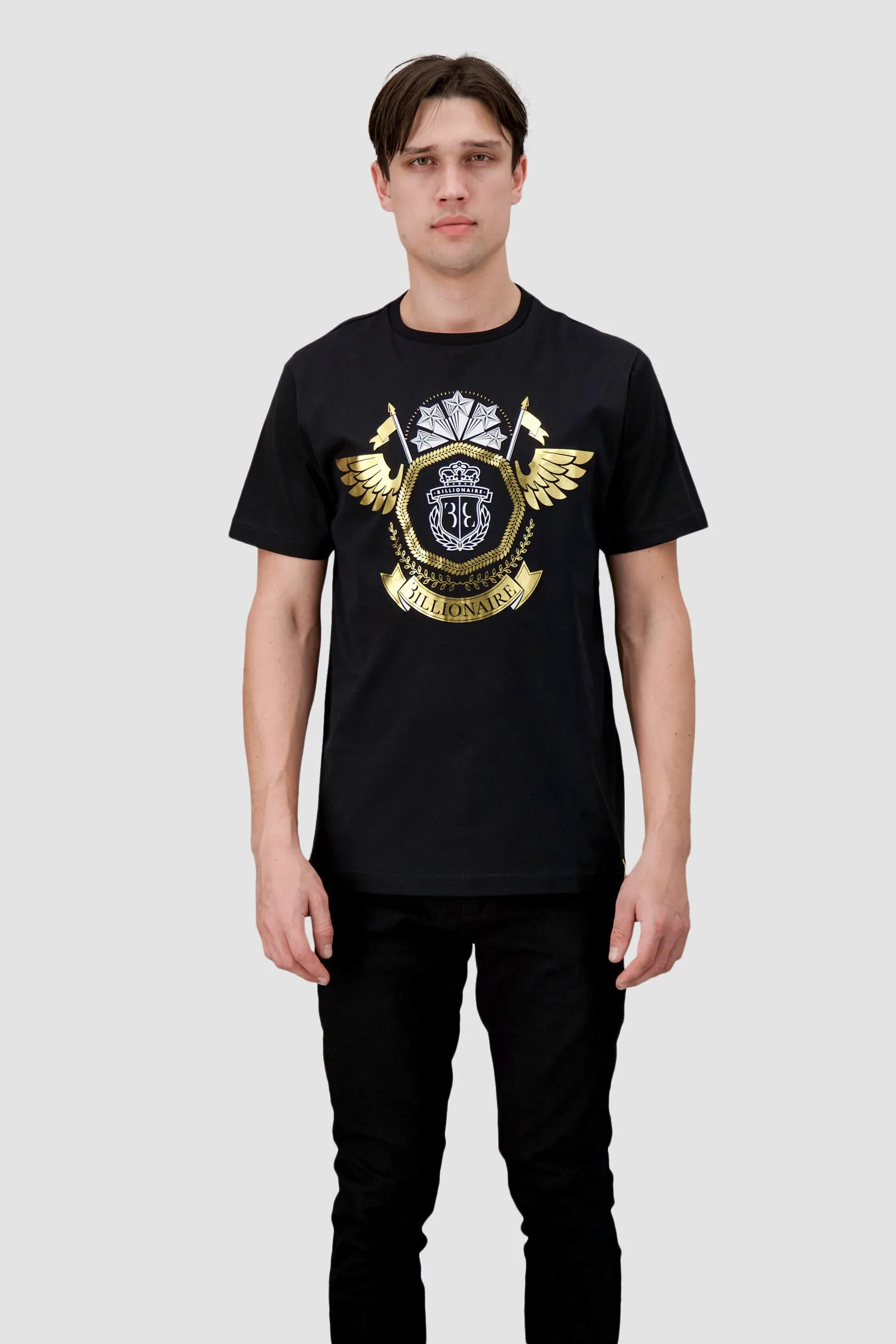 Billionaire Black SS Crest Round Neck T-Shirt