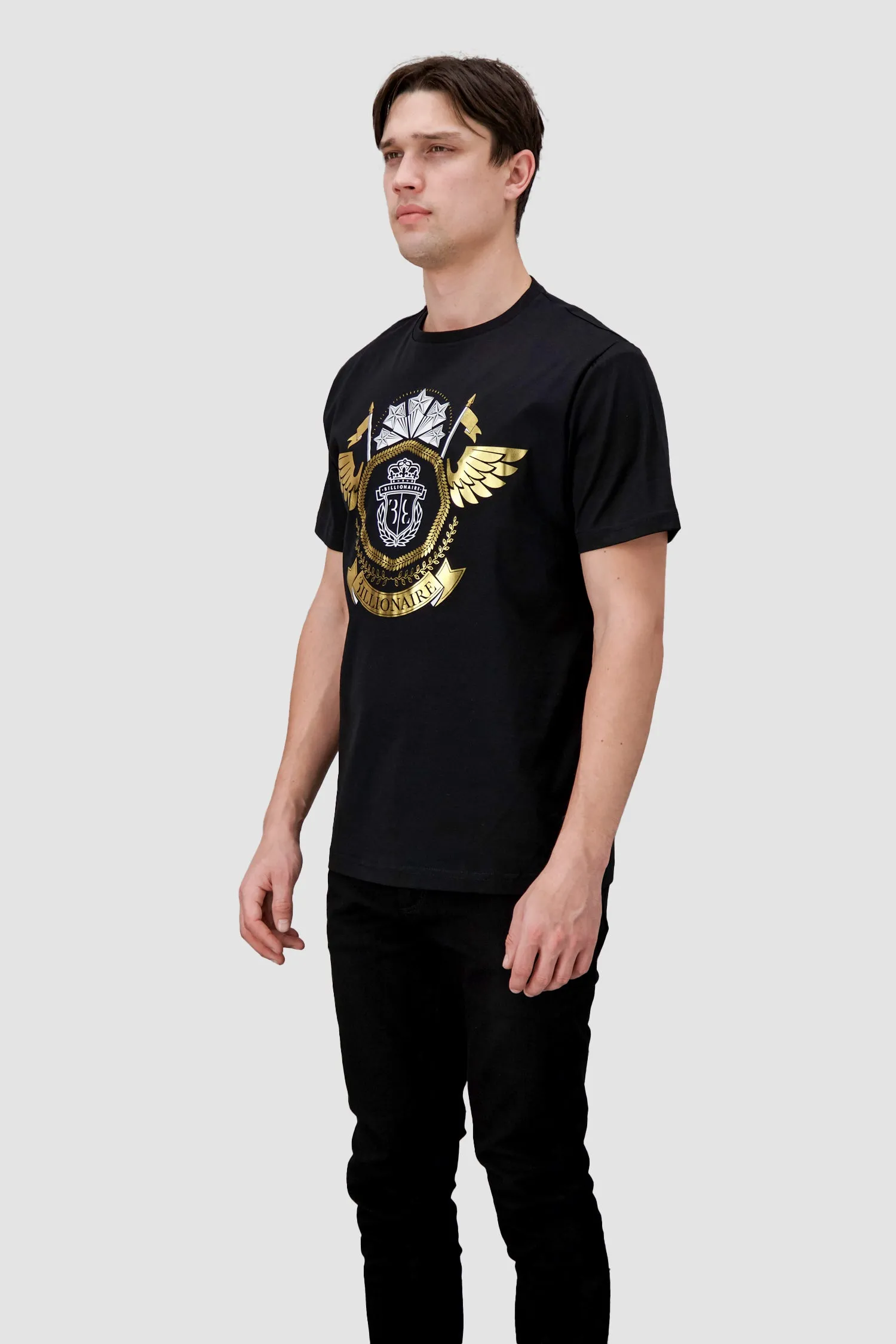 Billionaire Black SS Crest Round Neck T-Shirt