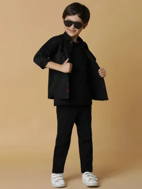 Boys Jet Black Slim Fit Stretchable Denim Jeans