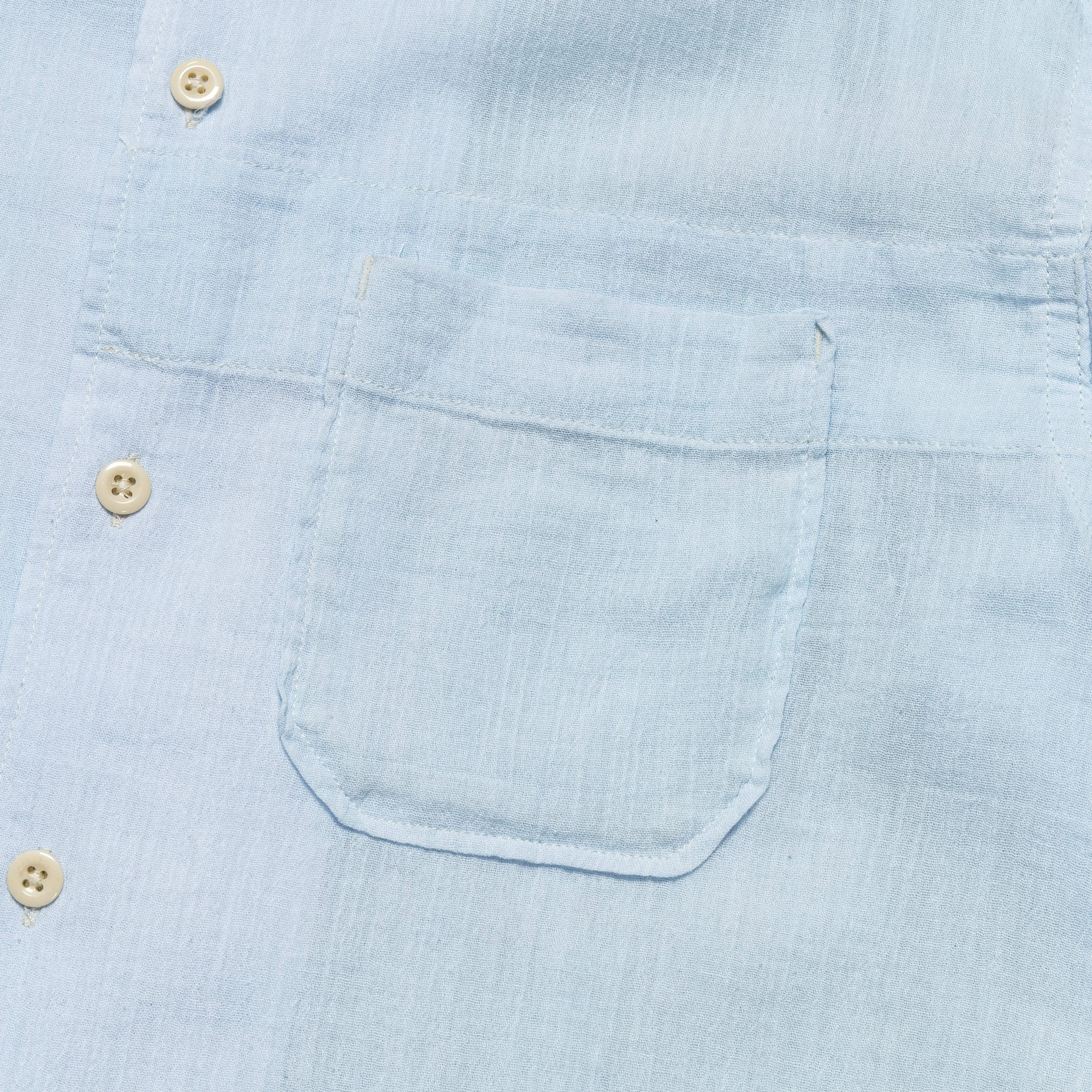 Camp Shirt - Lt Blue Cotton Crepe