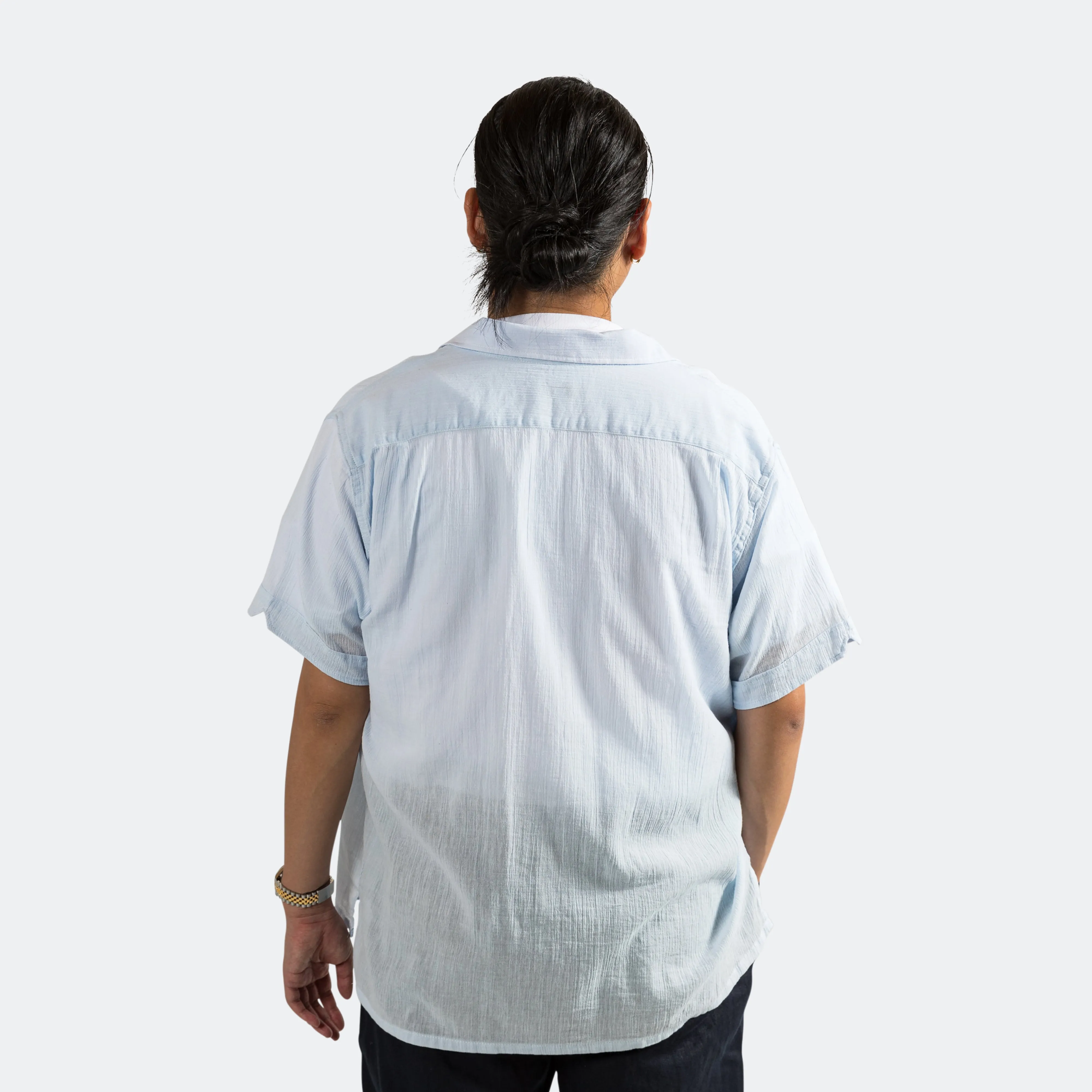 Camp Shirt - Lt Blue Cotton Crepe