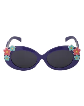 Carlton London Black Lens & Blue Oval Sunglasses For Girl