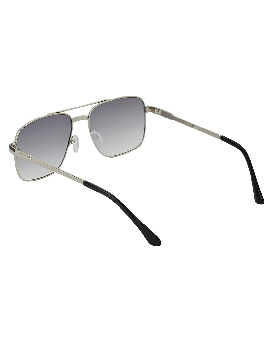 Carlton London Clear Lens & Silver-Toned Rectangle Sunglasses With Uv Protected Lens For Men