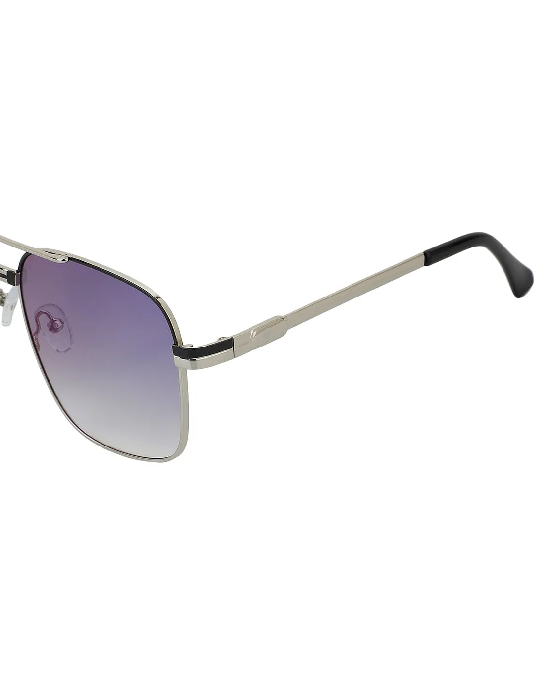 Carlton London Clear Lens & Silver-Toned Rectangle Sunglasses With Uv Protected Lens For Men