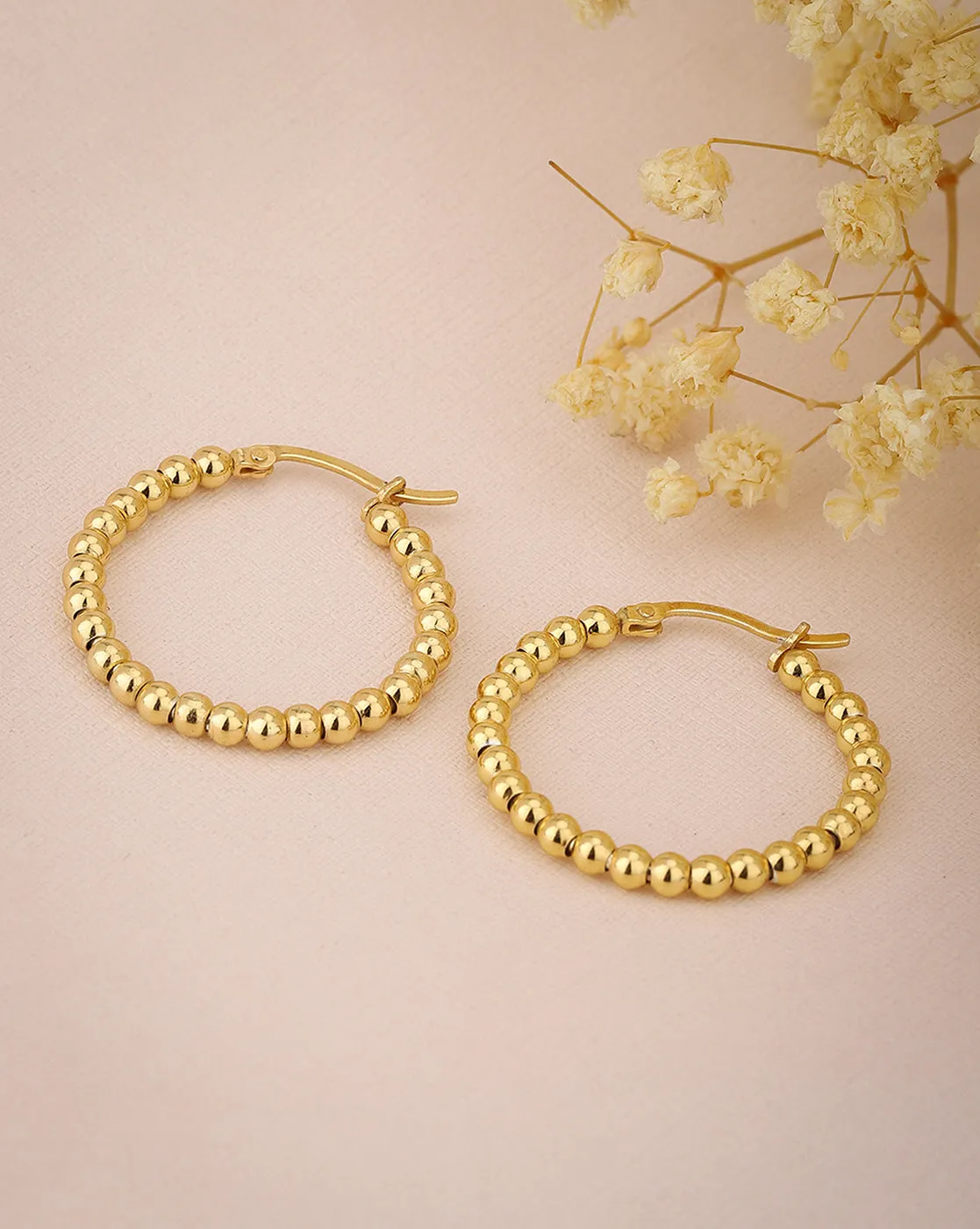 Carlton London Gold Plated Circular Hoop Earring For Women