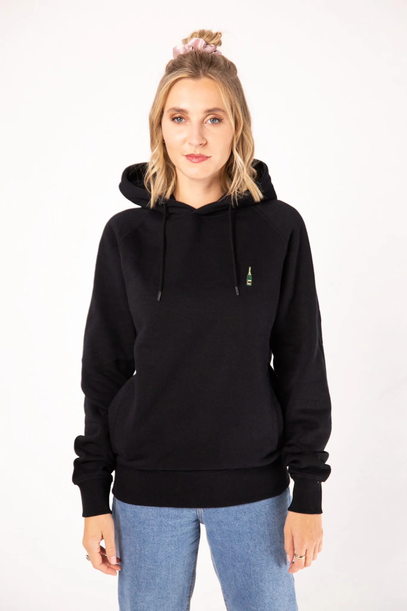 Champagner | Bestickter Bio-Baumwoll Frauen Hoodie