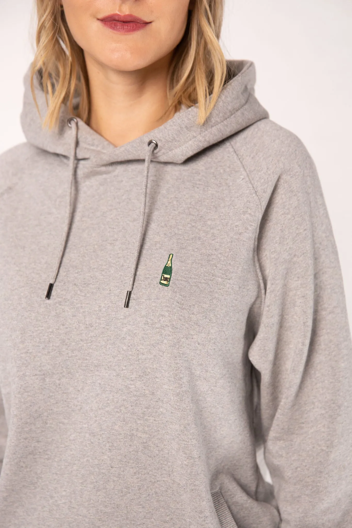 Champagner | Bestickter Bio-Baumwoll Frauen Hoodie