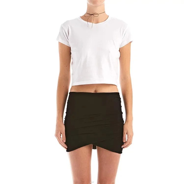 Classic Crop Top Tee Shirt Womens