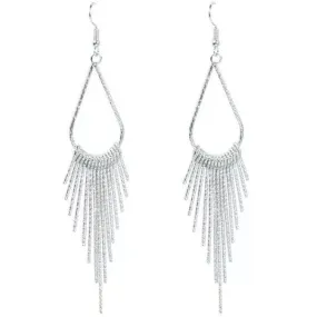 Cleo Long Geometric Tassel Earrings