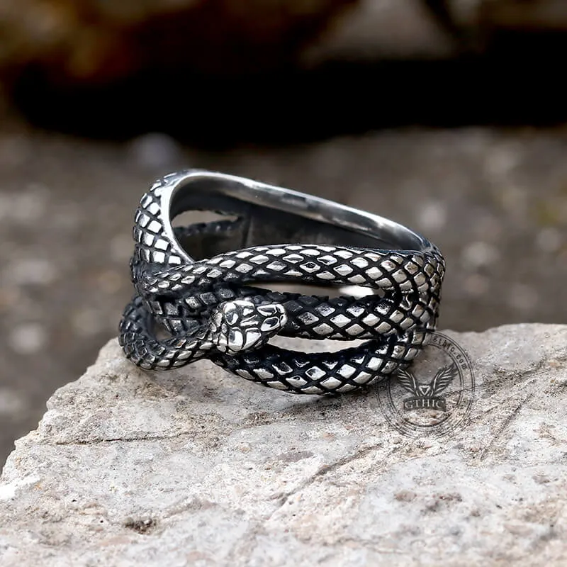 Cobra Twist Snake Stainless Steel Ring