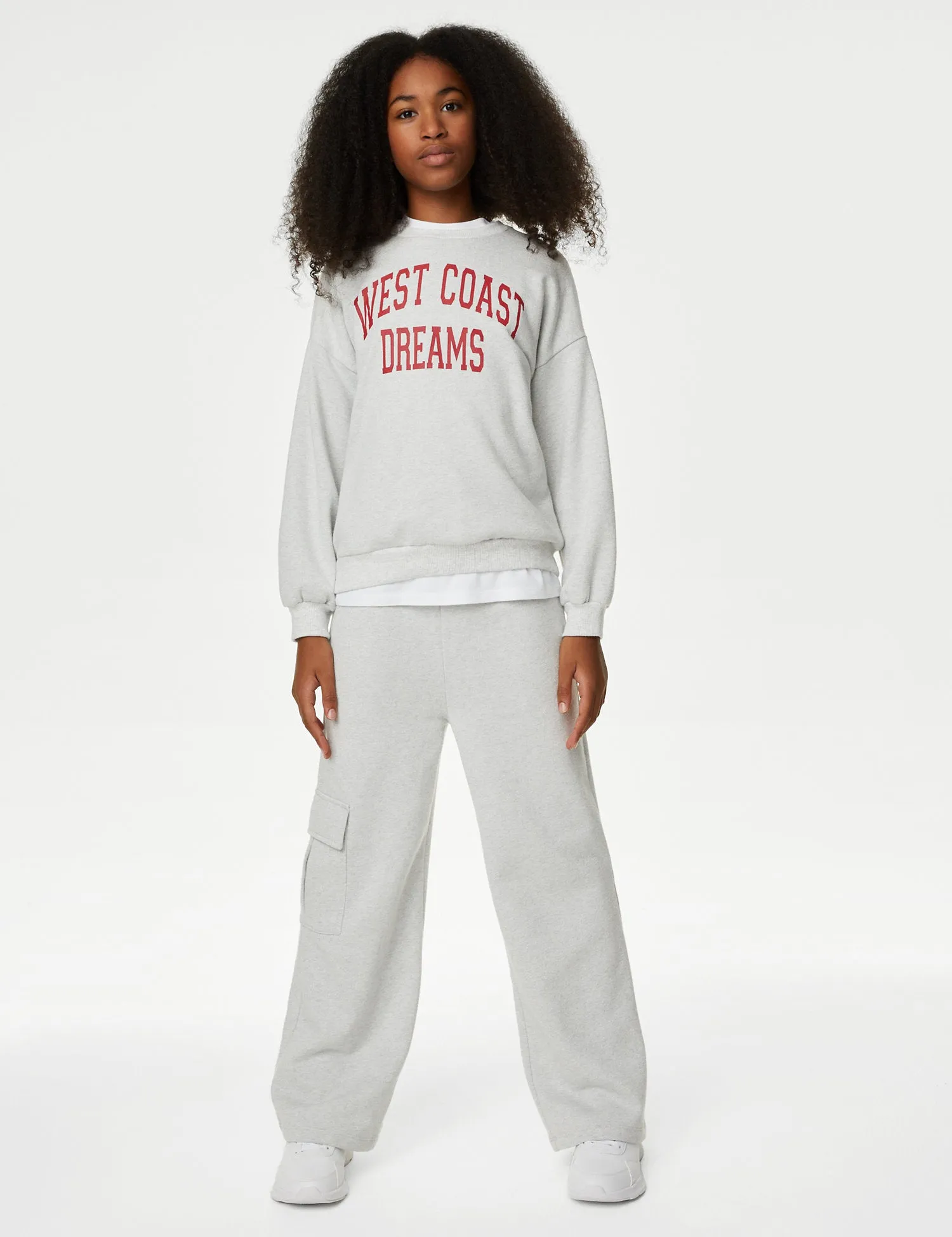 Cotton Blend Slogan Sweatshirt