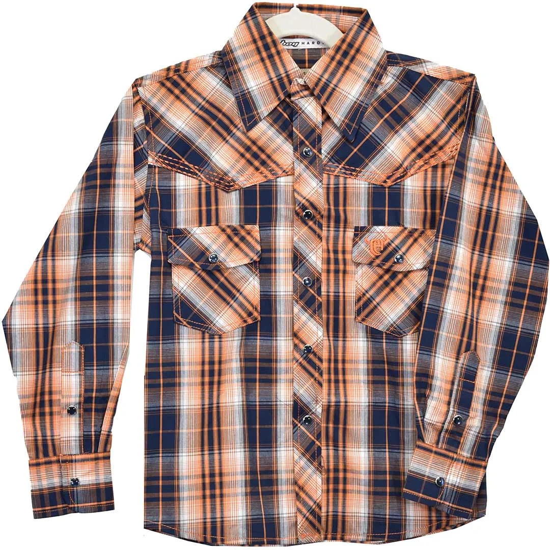 Cowboy Hardware Boys' Plaid Print Snap Shirt