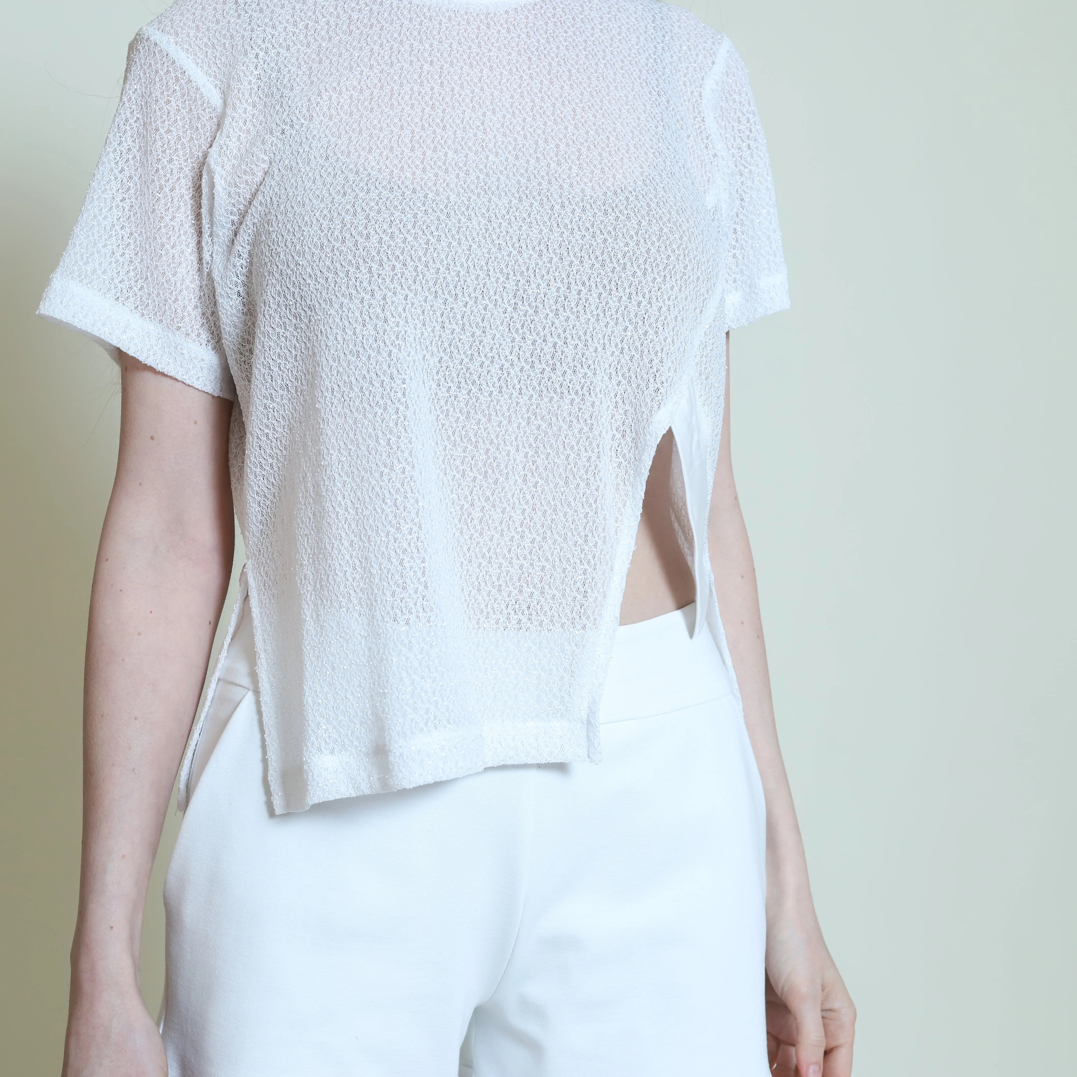 Destiny Mesh Crop Cut Out Tee