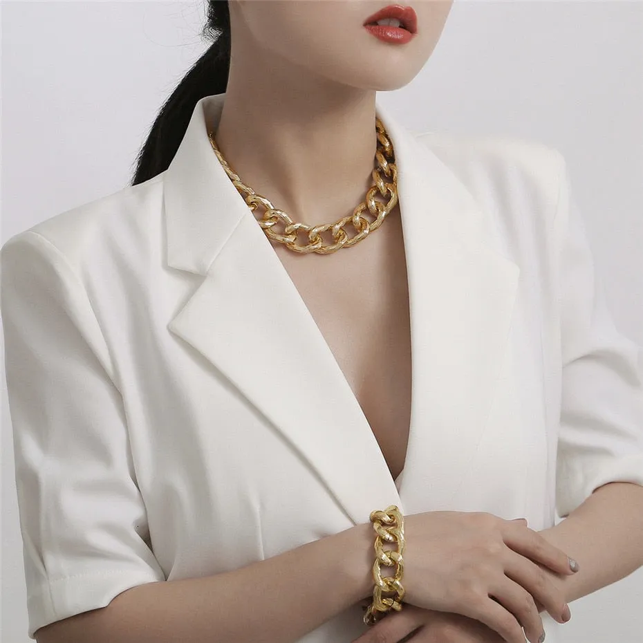 Exaggerated Cuban Big Chunky Chain Necklace only