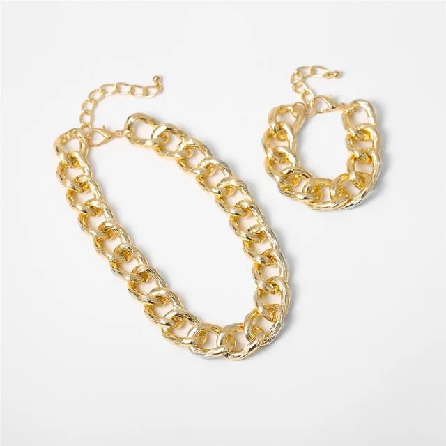 Exaggerated Cuban Big Chunky Chain Necklace only