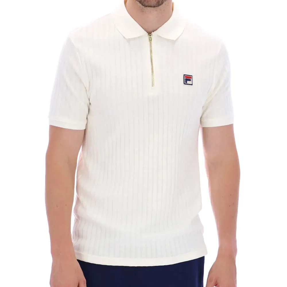 Fila Vintage Men’s Rufus Textured Stripe Polo - White