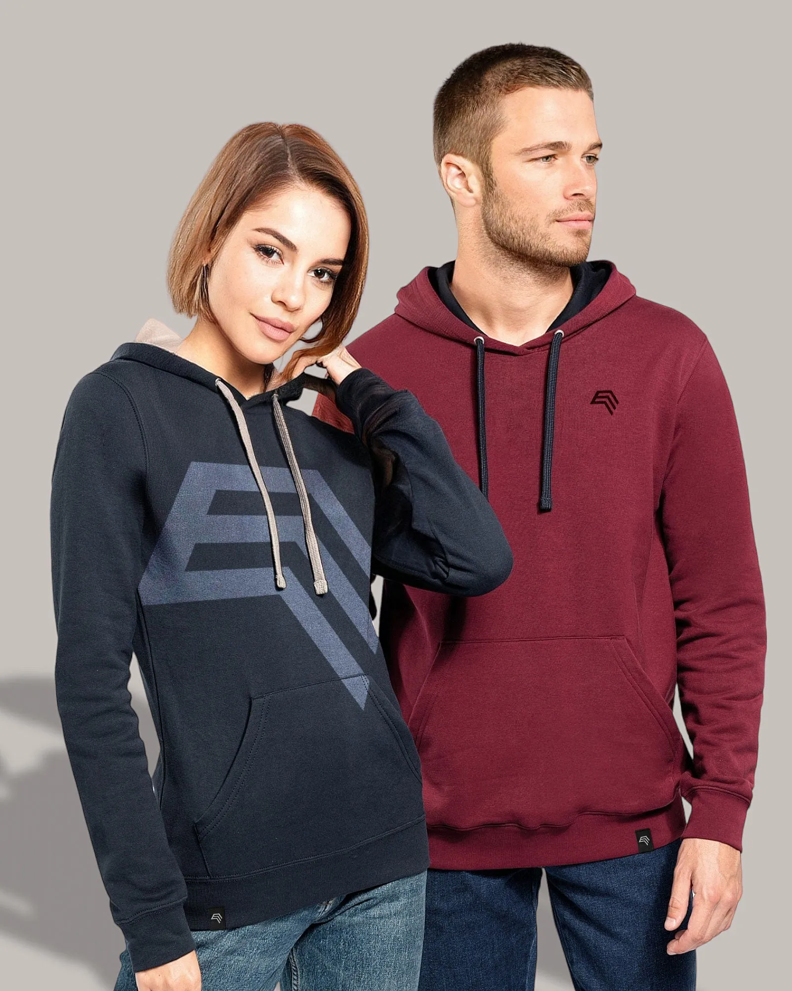 KRB K446 ― Bi-Color Hoodie Sweatshirt - Weiß / Grau