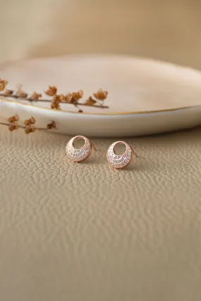 Little Circle Aura Rose Gold Plated Sterling Silver Stud Earrings