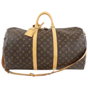 Louis Vuitton Monogram Canvas Keepall 55 Bandouliere Travel Duffle Bag