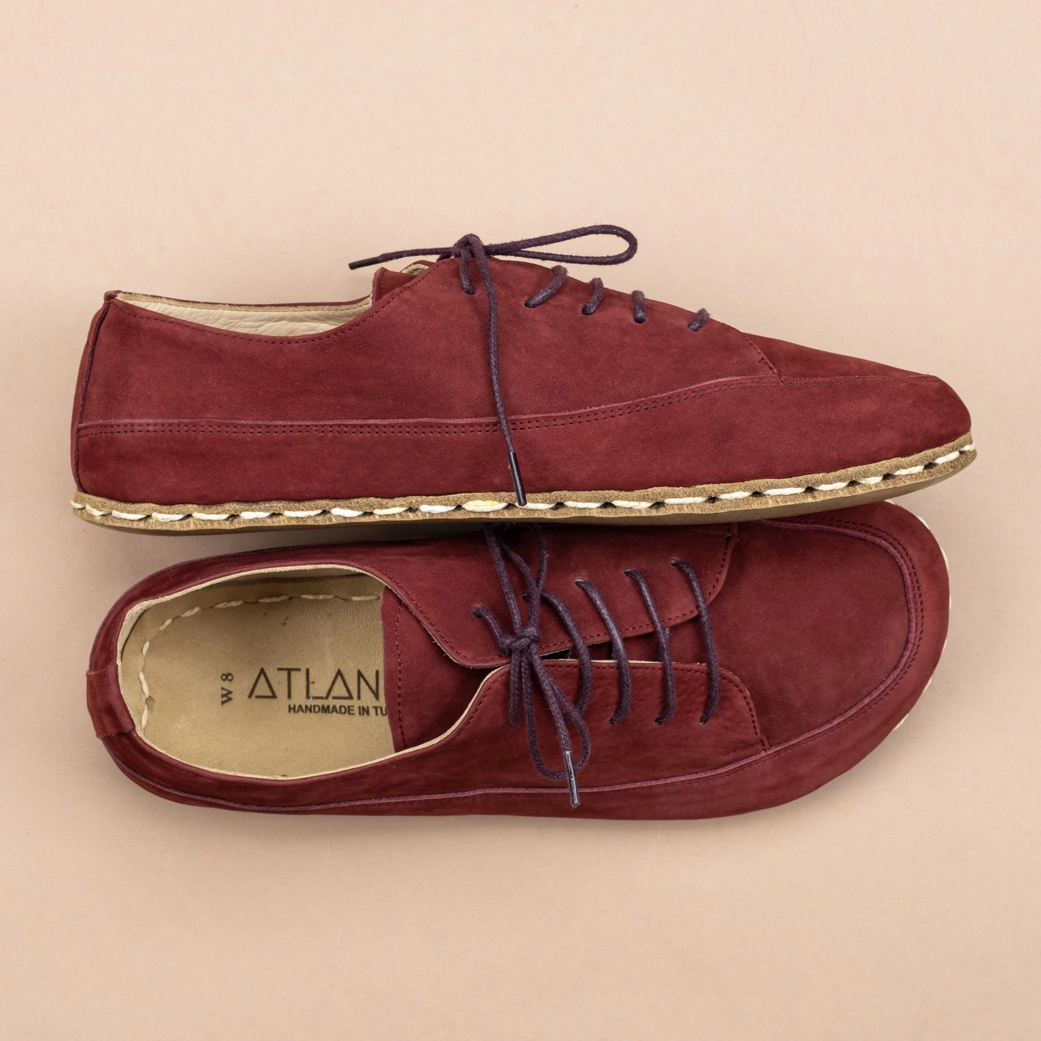 Men's Burgundy Barefoot Sneakers