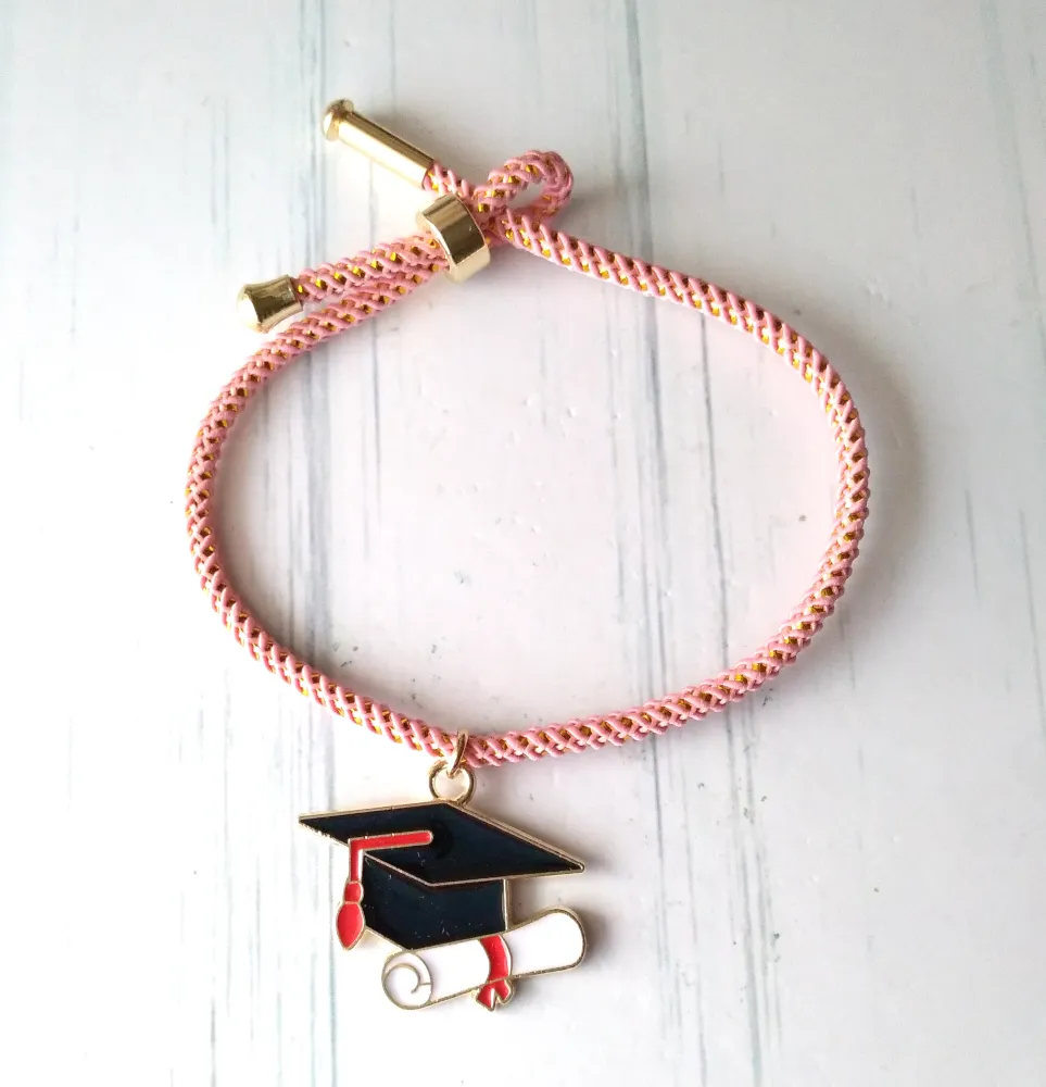 Olivia Graduation Metallic Cord Slider Bracelet