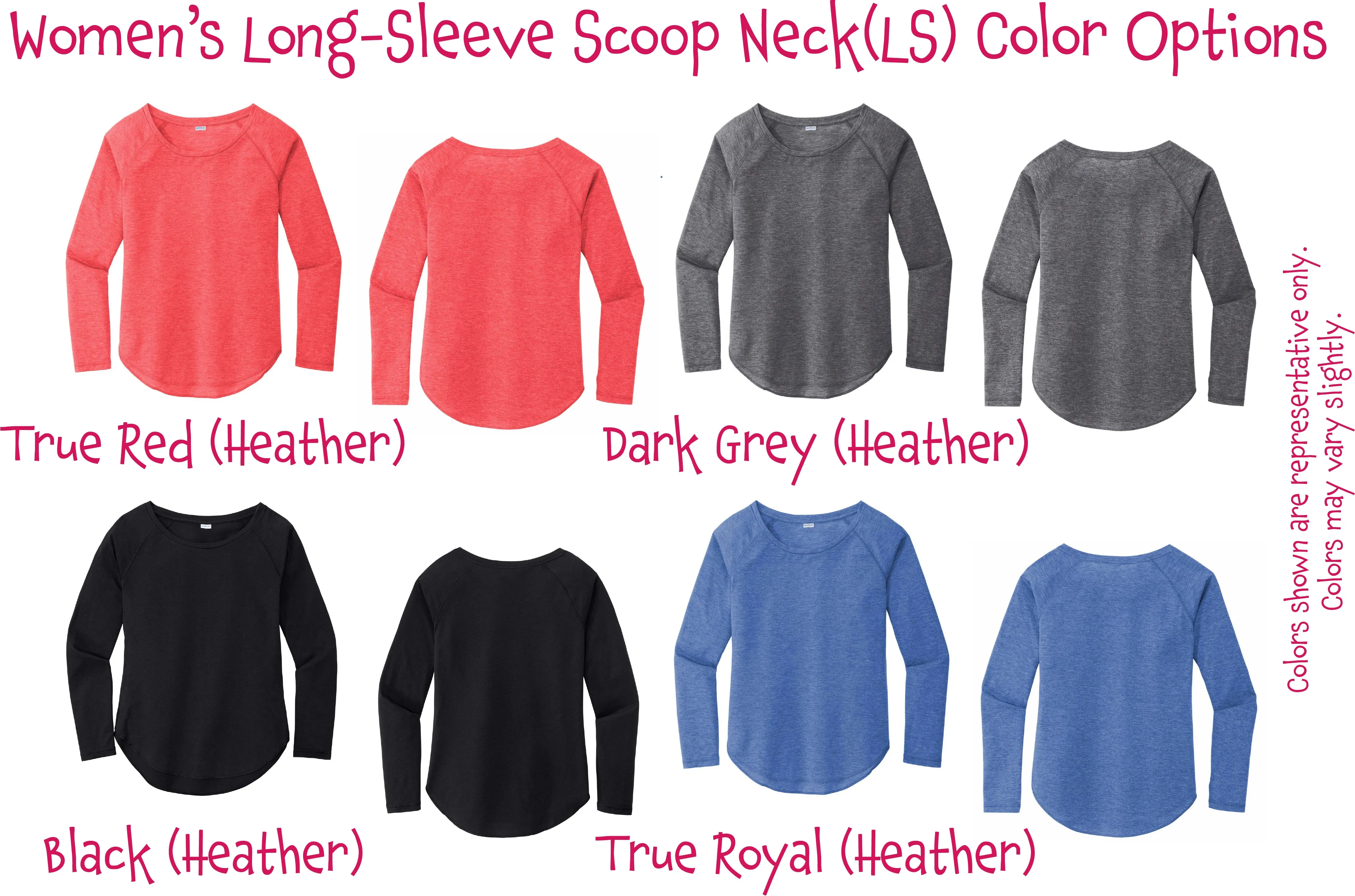 Pickleball Court | Women's Long Sleeve Scoop Neck Pickleball Shirts | 75/13/12 poly/cotton/rayon