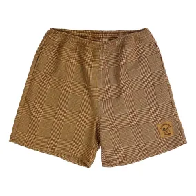 PLEASURES CHASE PLAID SHORTS-BROWN