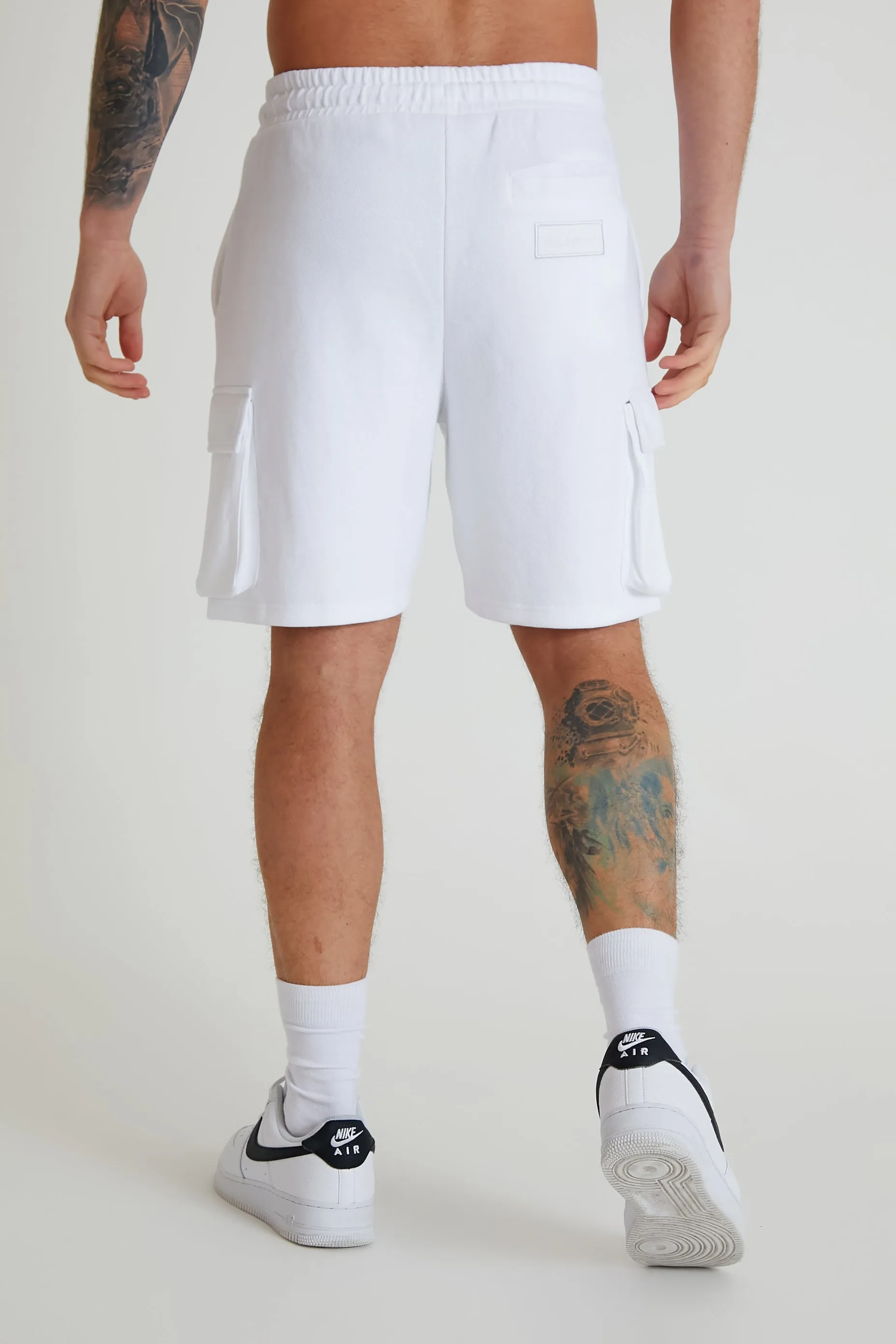 Prius Premium pique cargo shorts White