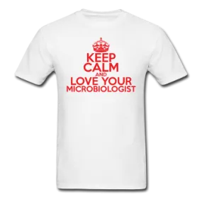 "Keep Calm and Love Your Microbiologist" (red) - Men's T-Shirt