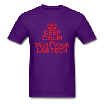 "Keep Calm and Trust Your Lab Tech" (red) - Men's T-Shirt