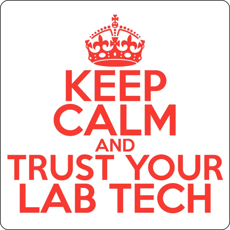 "Keep Calm and Trust Your Lab Tech" (red) - Men's T-Shirt