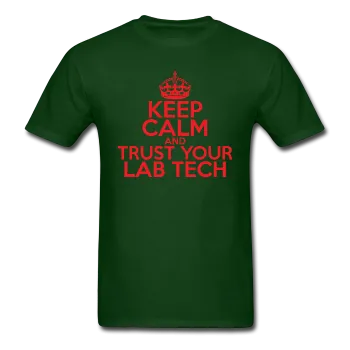 "Keep Calm and Trust Your Lab Tech" (red) - Men's T-Shirt