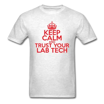 "Keep Calm and Trust Your Lab Tech" (red) - Men's T-Shirt