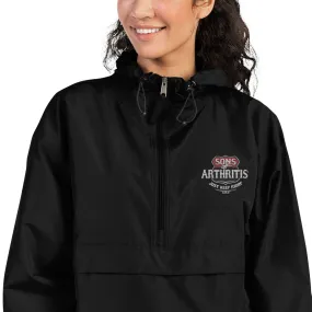 Sons of Arthritis KEEP ON RIDIN" Embroidered Champion Packable Wind & Rain Jacket