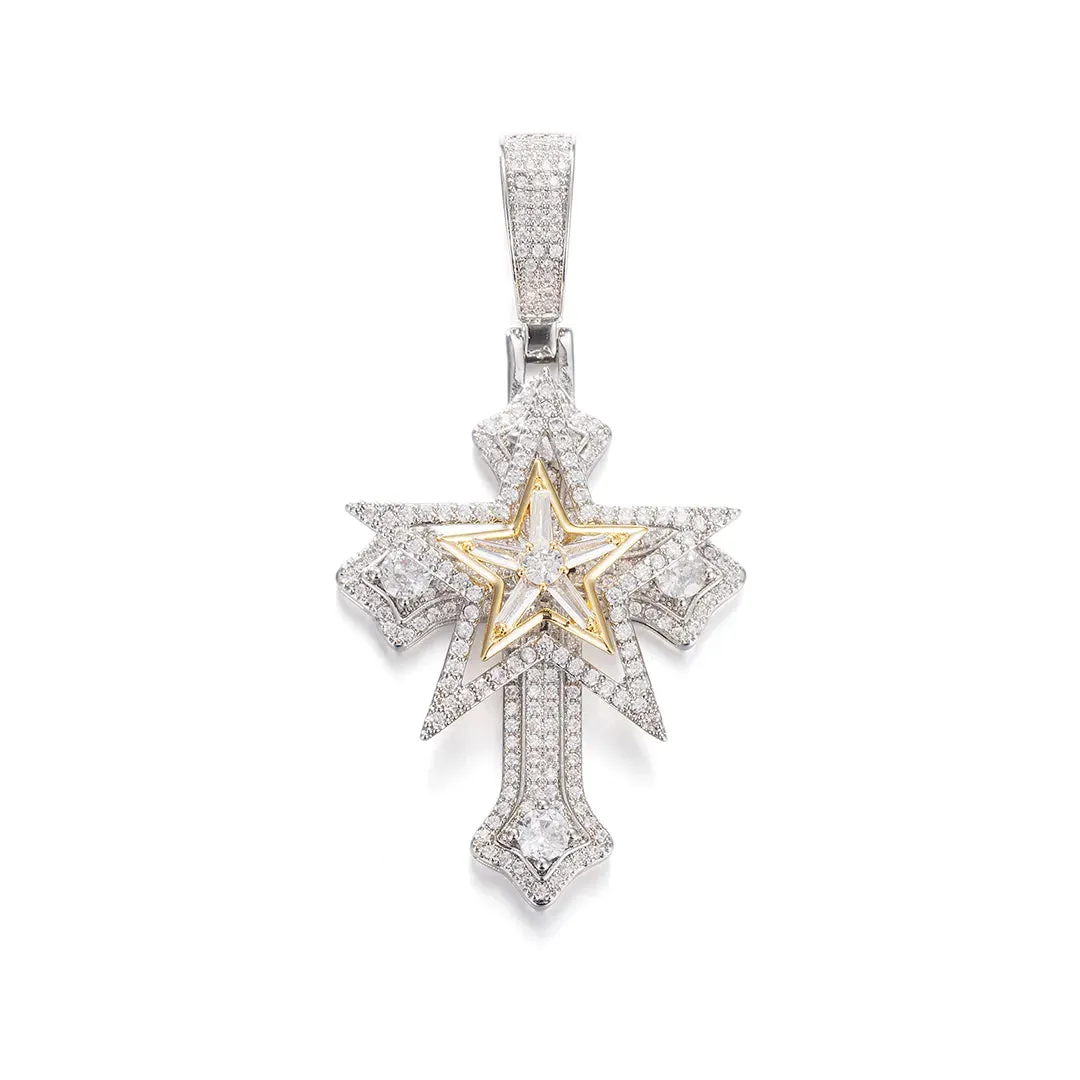 Spinning Star Cross Pendant