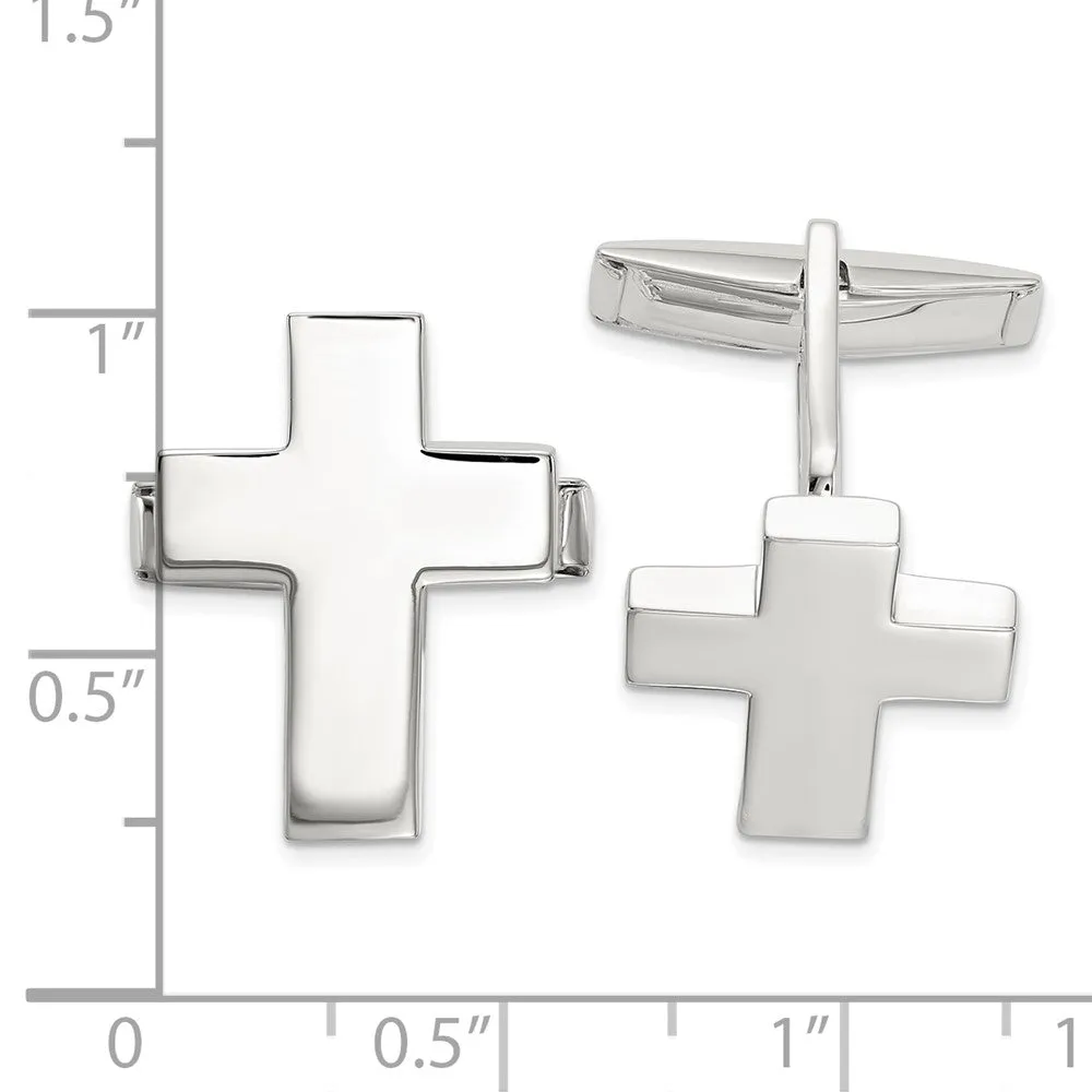 Sterling Silver Cross Cuff Links