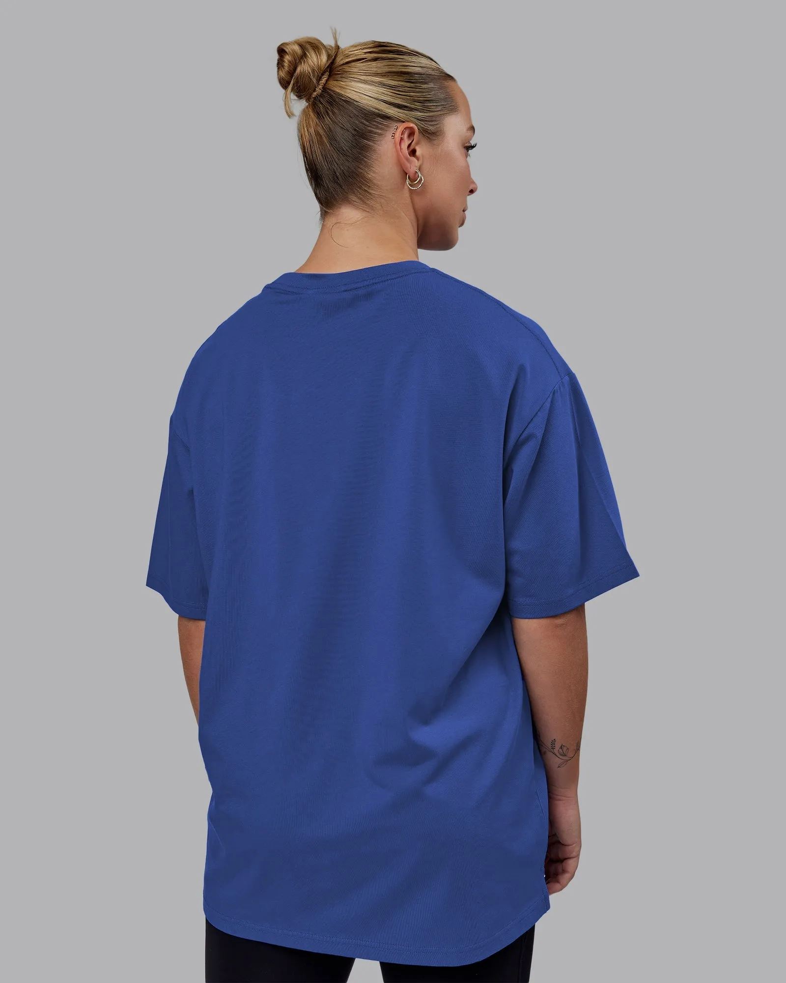 Unisex 1% Better FLXCotton Tee Oversize - Power Cobalt-White