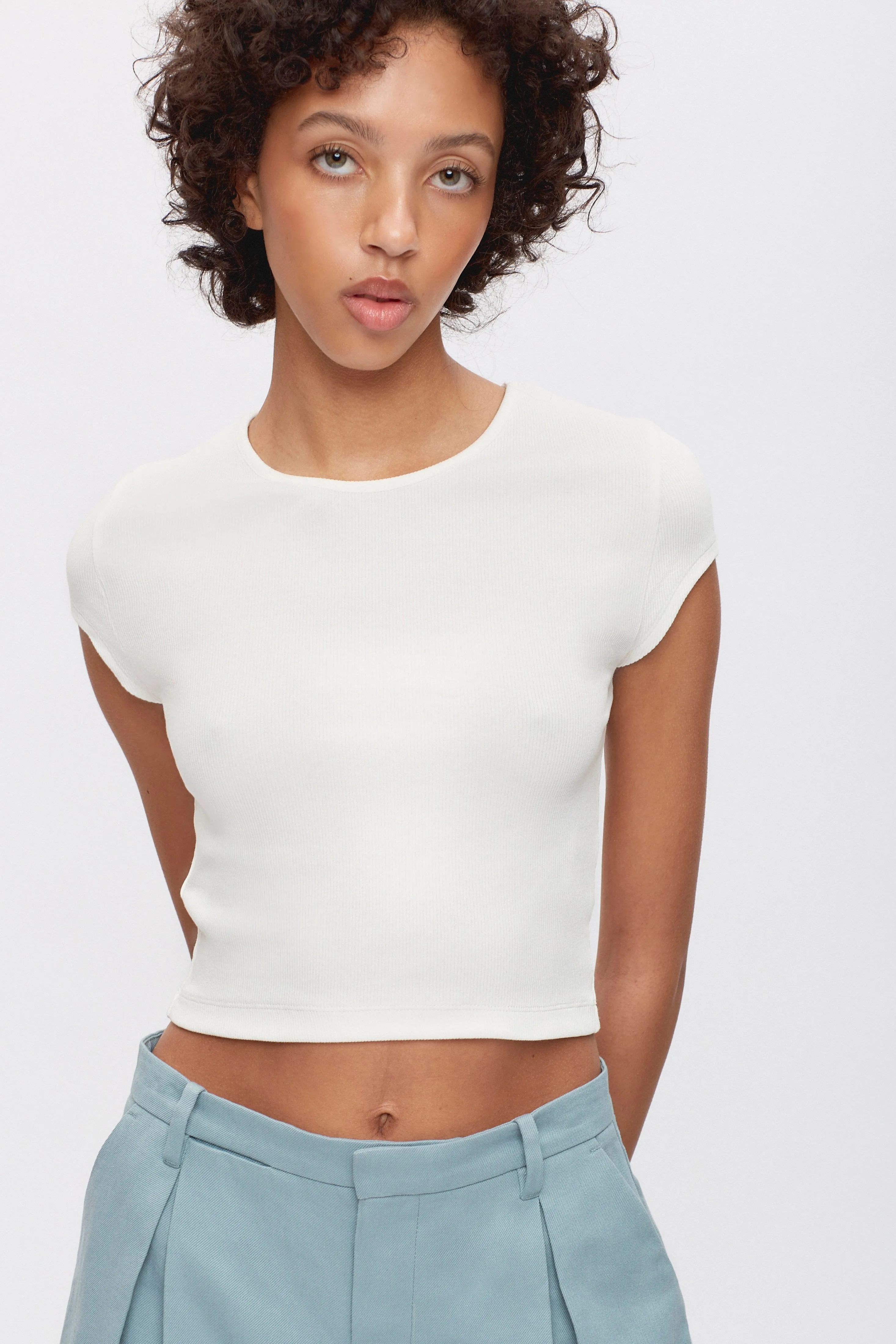 Women's Crop 90s Tee in Marshmallow