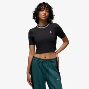 womens jordan knit top (black/white)